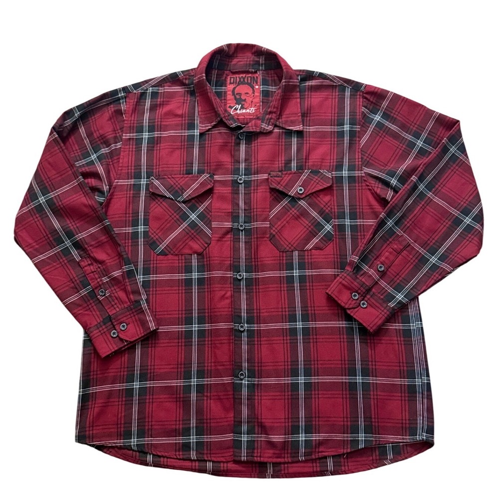 Dixxon Flannel Co Chianti Red Black Plaid Button Down Shirt Mens 3X Long mm16
